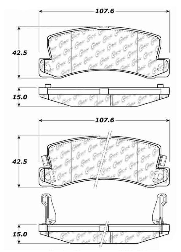 Centric Parts Disc Brake Pad Set C-Tek Ceramic with Shims for Lexus ES250 1991-1990, ES300 1999-1992 103.03250