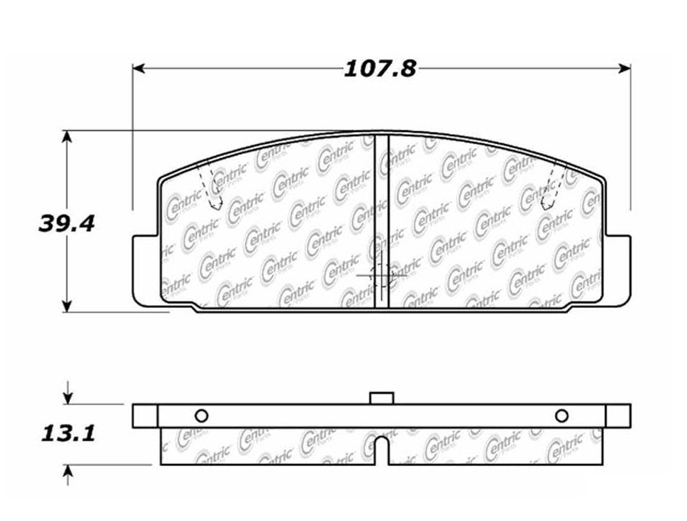 Centric Parts Disc Brake Pad Set C‑Tek Ceramic with Shims for Mazda 6 2003-2005, Protege 2003, RX‑7 1984-1995 103.03320