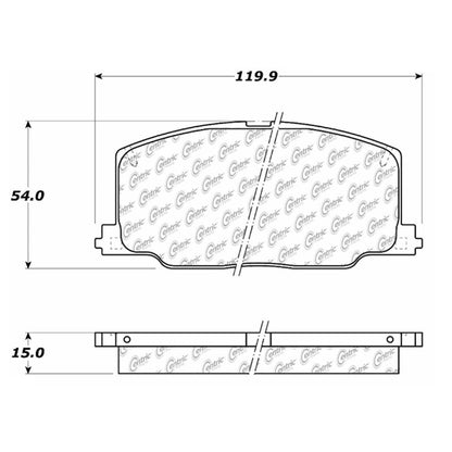 Centric Parts Disc Brake Pad Set C-Tek Ceramic with Shims for 1990-1991 Lexus ES250, 1987-1991 Toyota Camry, 1988-1993 Celica 103.03560