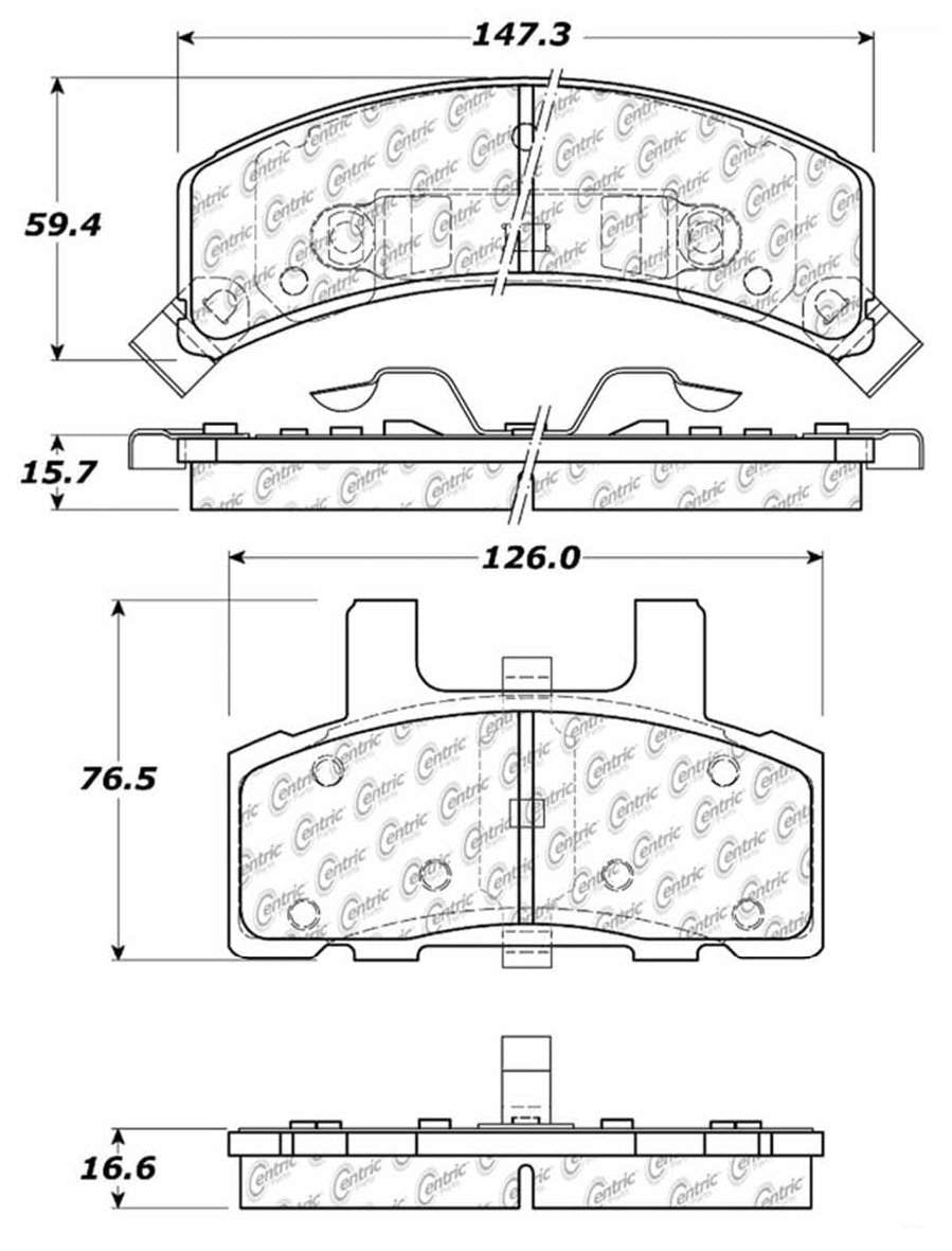 Centric Parts Disc Brake Pad Set Ceramic with Shims for 1990-2002 Cadillac Commercial Chassis and Related Models