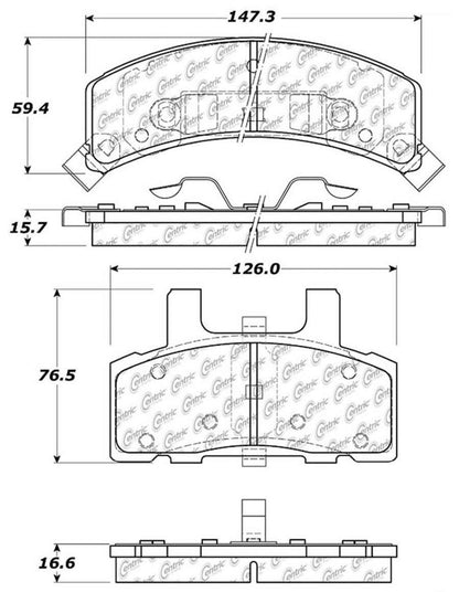 Centric Parts Disc Brake Pad Set Ceramic with Shims for 1990-2002 Cadillac Commercial Chassis and Related Models