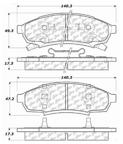Centric Parts Disc Brake Pad Set Ceramic with Shims for 1996-2001 Buick Regal, Chevrolet Lumina 103.03760