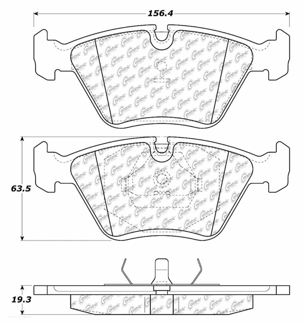 Centric Parts Disc Brake Pad Set Ceramic with Shims for 1987-2006 Audi BMW 103.03940