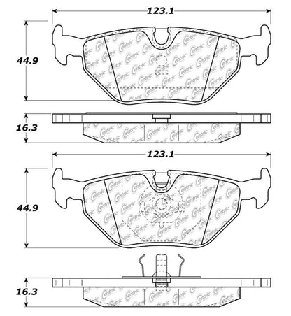 Centric Parts Disc Brake Pad Set Ceramic with Shims for 1992-2002 BMW Models 103.03960