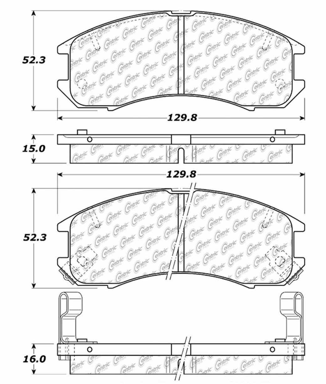 Centric Parts Disc Brake Pad Set C-Tek Ceramic with Shims for 1992-1989 Ford Probe 1992-1988 Mazda 626 1992-1988 MX-6 103.03990