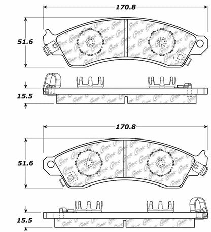 Centric Parts Disc Brake Pad Set C-Tek Ceramic with Shims for 1992-1985 Chevrolet Camaro, 1996-1988 Corvette, 2001-2004 Ford Mustang, 1992-1988 Pontiac Firebird