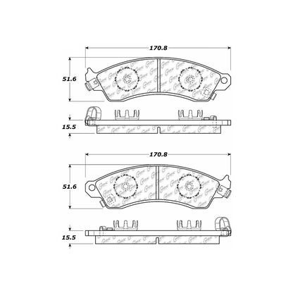 Centric Parts Disc Brake Pad Set C-Tek Ceramic with Shims for 1992-1985 Chevrolet Camaro, 1996-1988 Corvette, 2001-2004 Ford Mustang, 1992-1988 Pontiac Firebird