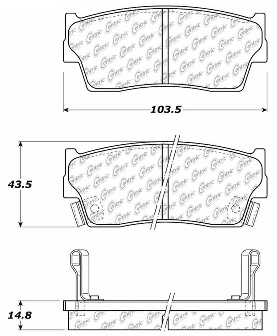 Centric Parts Disc Brake Pad Set Ceramic with Shims for 1991-1998 Chevrolet Tracker, Geo Tracker, GMC Tracker, Pontiac Sunrunner, Suzuki Sidekick, X-90 103.04180
