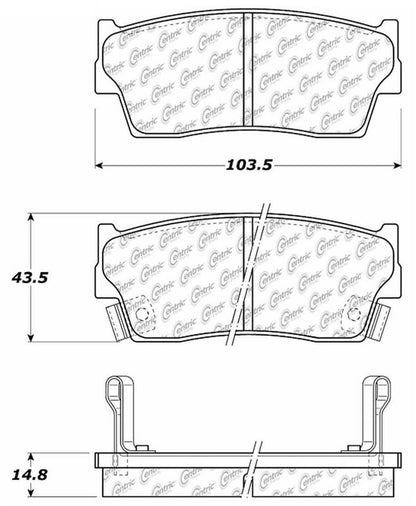 Centric Parts Disc Brake Pad Set Ceramic with Shims for 1991-1998 Chevrolet Tracker, Geo Tracker, GMC Tracker, Pontiac Sunrunner, Suzuki Sidekick, X-90 103.04180