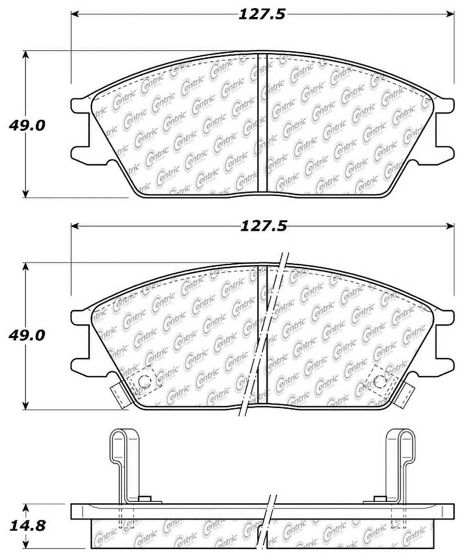 Centric Parts Disc Brake Pad Set Ceramic with Shims for 2004-2006 Dodge Verna, 1995-2005 Hyundai Accent 103.04400