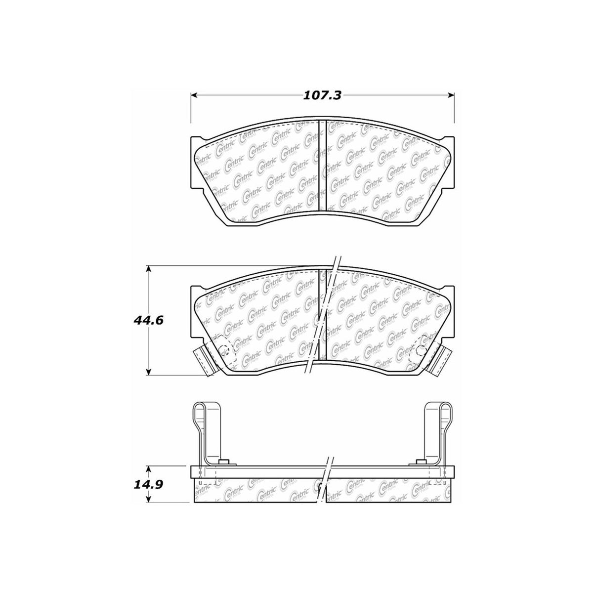 Centric Parts Disc Brake Pad Set Ceramic with Shims for 1989-2001 Chevrolet Metro Geo Metro Pontiac Firefly Suzuki Swift 103.04510