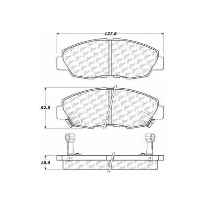 Centric Parts Disc Brake Pad Set C-Tek Ceramic with Shims for 1997-1999 Acura CL 1990-1997 Honda Accord 103.04650