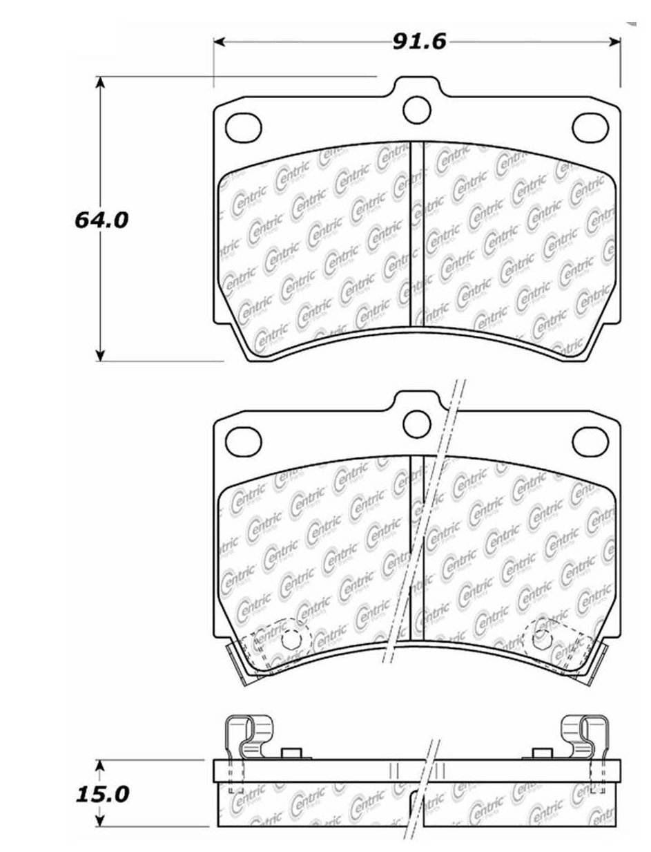 Centric Parts Disc Brake Pad Set Ceramic with Shims for 1994-1997 Ford Aspire, 1991-1996 Escort, 2000-2002 Kia Rio, 1990-1995 Mazda 323, 1990-1998 Protege, 1991-1996 Mercury Tracer
