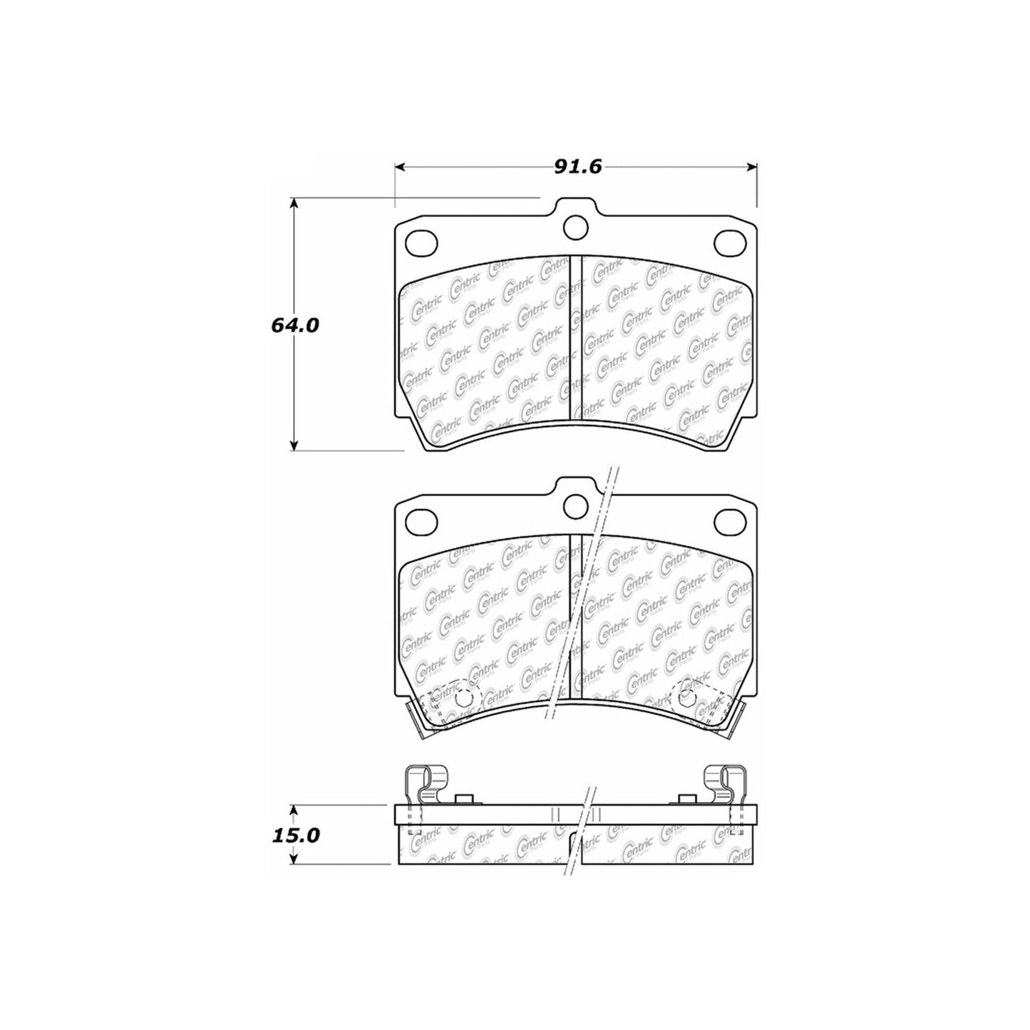 Centric Parts Disc Brake Pad Set Ceramic with Shims for 1994-1997 Ford Aspire, 1991-1996 Escort, 2000-2002 Kia Rio, 1990-1995 Mazda 323, 1990-1998 Protege, 1991-1996 Mercury Tracer