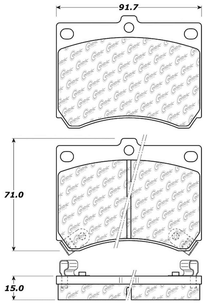 Centric Parts Disc Brake Pad Set Ceramic with Shims for 2003-1991 Ford Escort, 1996-1992 Mazda MX‑3, 1998-1990 Protege, 1999-1991 Mercury Tracer 103.04730