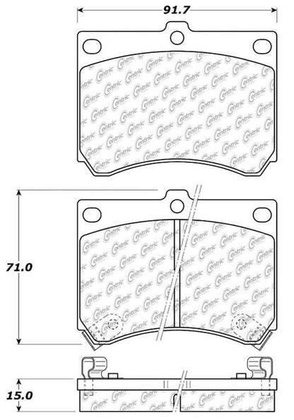 Centric Parts Disc Brake Pad Set Ceramic with Shims for 2003-1991 Ford Escort, 1996-1992 Mazda MX‑3, 1998-1990 Protege, 1999-1991 Mercury Tracer 103.04730