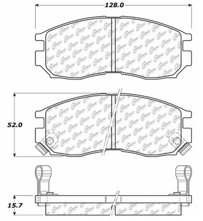 Centric Parts Disc Brake Pad Set Ceramic with Shims for Chrysler Sebring 2005-1995 103.04840