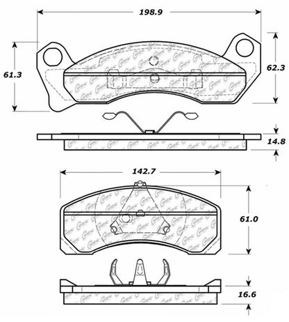 Centric Parts Disc Brake Pad Set C-Tek Ceramic with Shims for Ford Country Squire 1989-1987 Crown Victoria 1994-1992