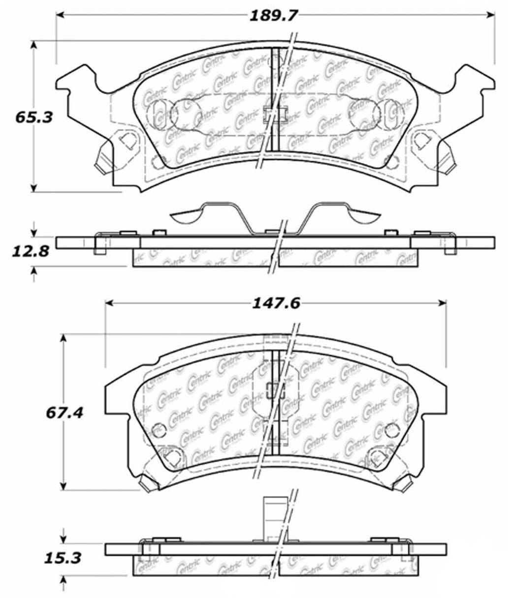 Centric Parts Disc Brake Pad Set Ceramic with Shims for 1990-2005 Buick Skylark