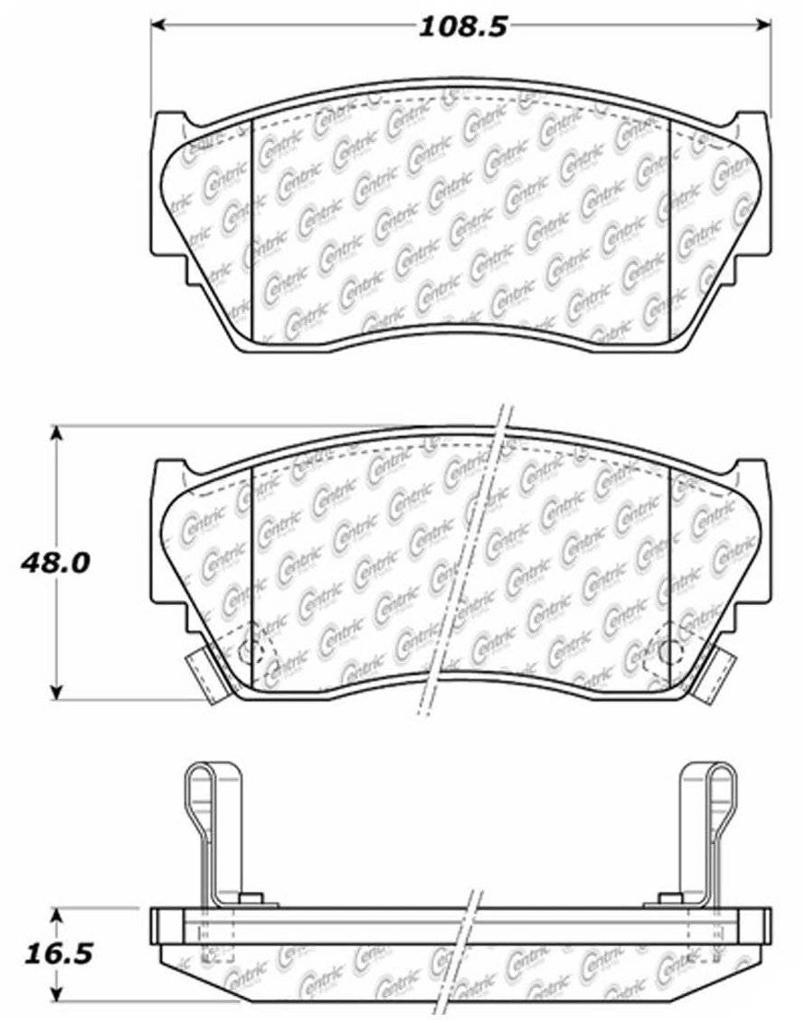Centric Parts Disc Brake Pad Set Ceramic with Shims for 1991-2017 Nissan NX Sentra Tsubame Tsuru 103.05100