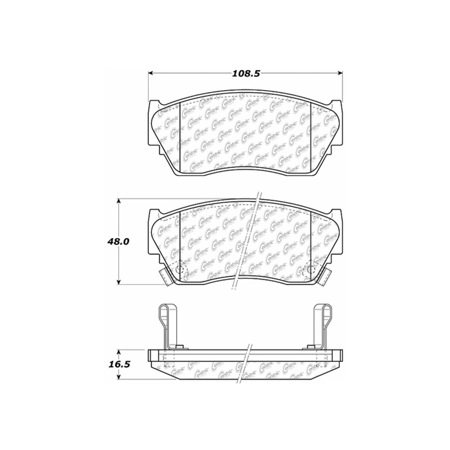 Centric Parts Disc Brake Pad Set Ceramic with Shims for 1991-2017 Nissan NX Sentra Tsubame Tsuru 103.05100