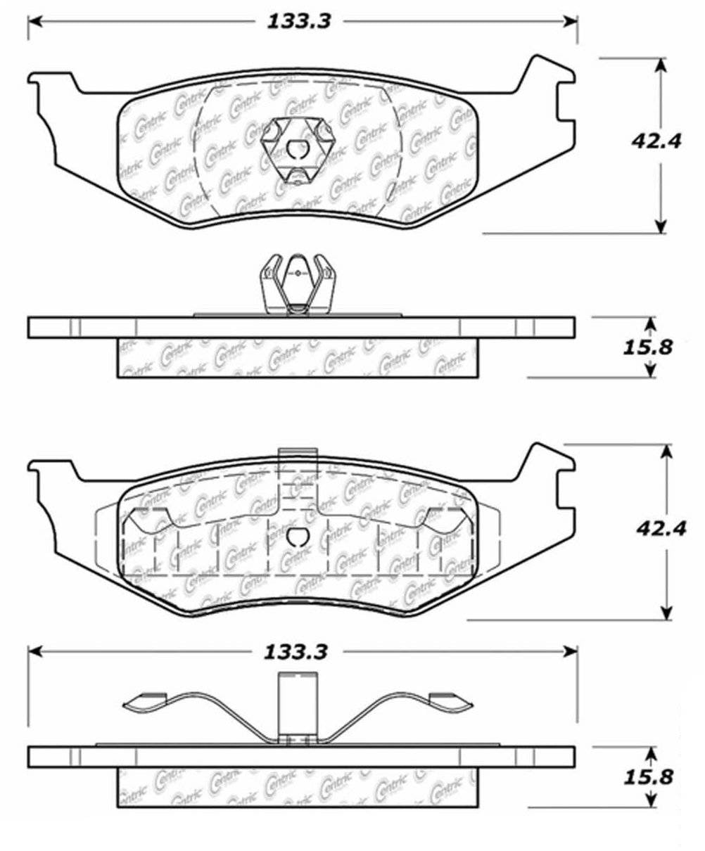 Centric Parts Disc Brake Pad Set Ceramic with Shims for 1998-2004 Chrysler 300M 103.05120