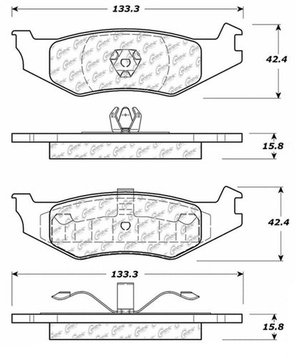 Centric Parts Disc Brake Pad Set Ceramic with Shims for 1998-2004 Chrysler 300M 103.05120