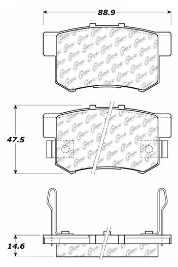 Centric Parts Disc Brake Pad Set Ceramic with Shims for 1997-2022 Honda and Acura