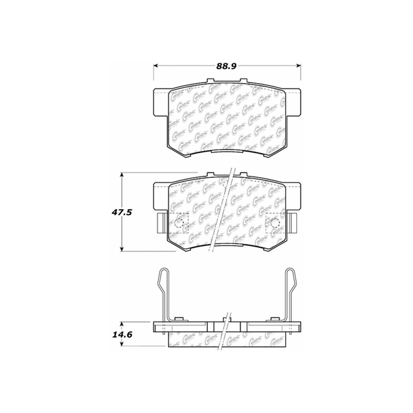 Centric Parts Disc Brake Pad Set Ceramic with Shims for 1997-2022 Honda and Acura