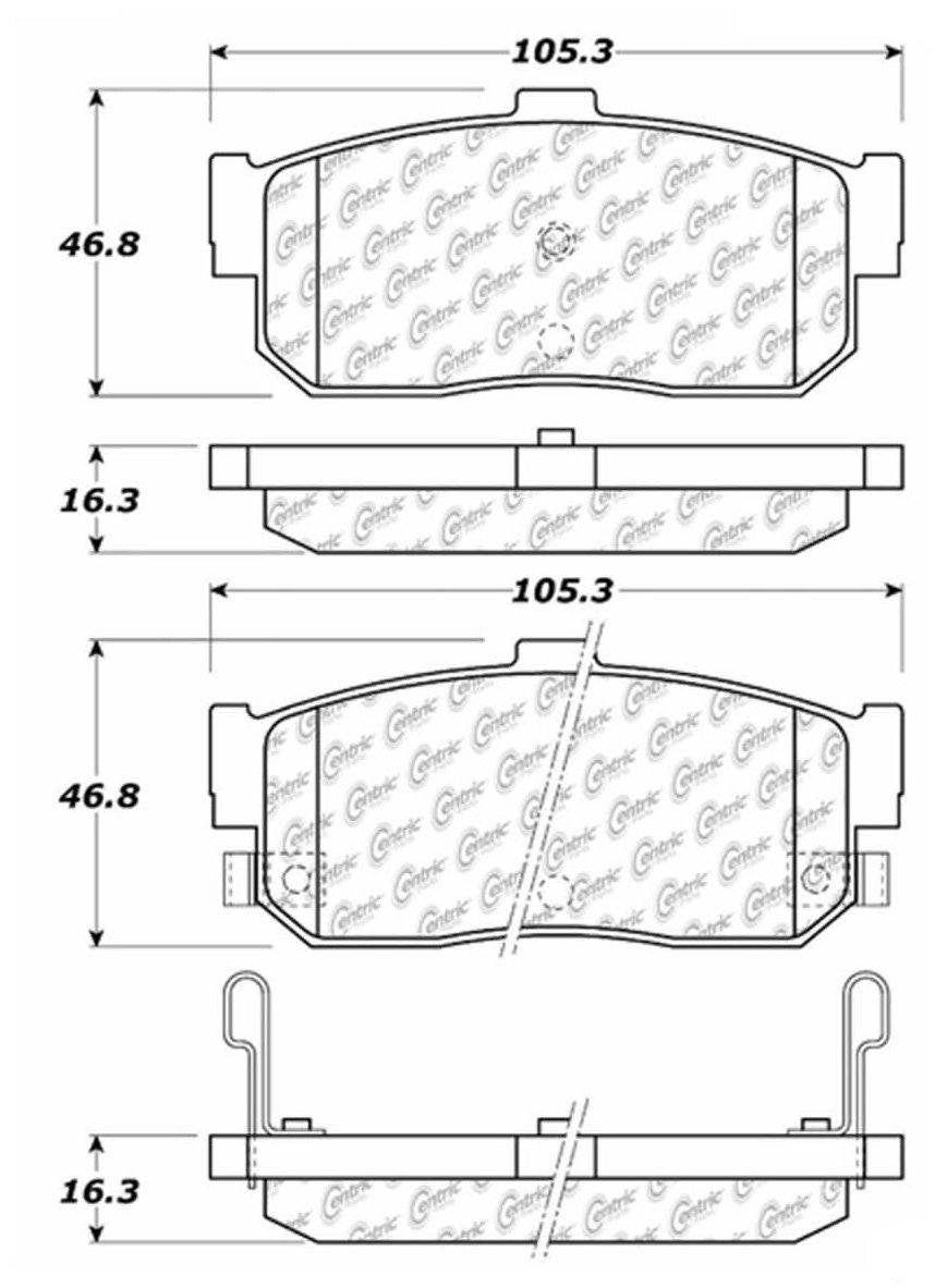Centric Parts Disc Brake Pad Set Ceramic with Shims for 1991-2003 Infiniti G20 Nissan Altima 103.05400