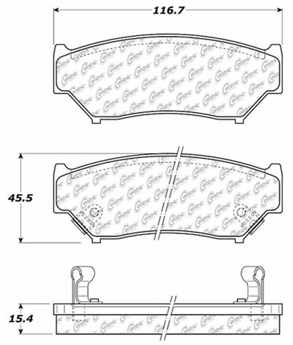 Centric Parts Disc Brake Pad Set C-Tek Ceramic with Shims for 1996-2004 Chevrolet Tracker Geo Tracker Suzuki Sidekick Vitara 103.05560