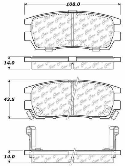Centric Parts Disc Brake Pad Set with Advanced Ceramic Compounds for Daily Driving 103.05670