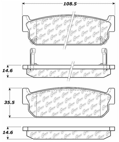 Centric Parts Disc Brake Pad Set Advanced Ceramic Compounds with Noise‑Reducing Shims 103.05880