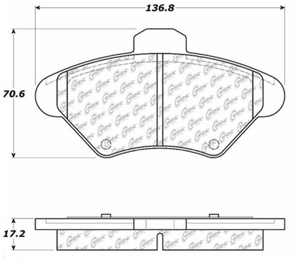 Centric Parts Disc Brake Pad Set with Advanced Ceramic Compounds for 100% Asbestos Free Performance 103.06000
