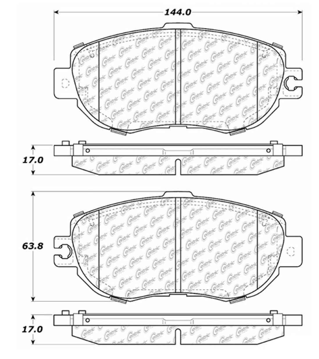 Centric Parts Disc Brake Pad Set with Ceramic Compound and Shims for 1993-1994 Lexus LS400 103.06120