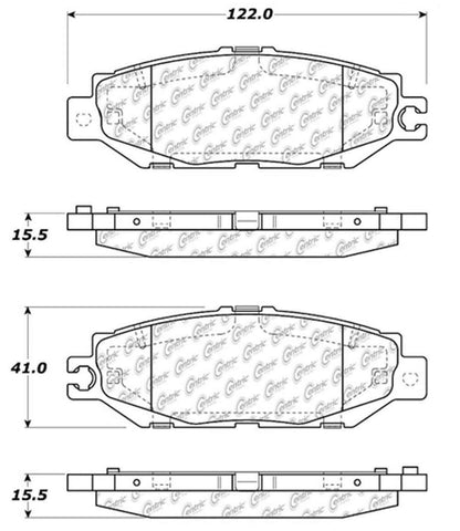 Centric Parts Disc Brake Pad Set C-Tek Ceramic with Shims for 1993-2000 Lexus LS400 103.06130