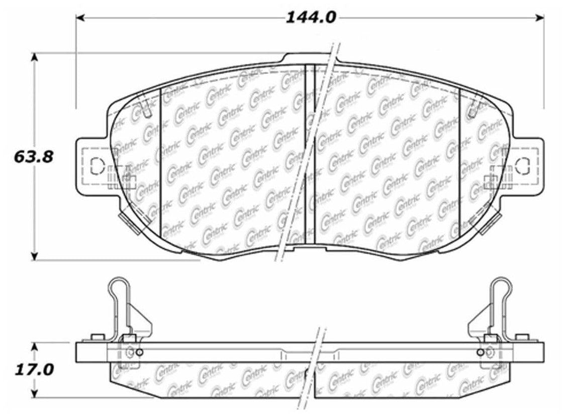 Centric Parts Disc Brake Pad Set C-Tek Ceramic Brake Pads with Shims for Lexus GS300 2005-1993, GS400 2000-1998, GS430 2005-2001, IS300 2005-2001, SC430 2010-2002, Toyota Supra 1998-1993 103.06190