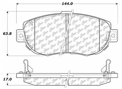 Centric Parts Disc Brake Pad Set C-Tek Ceramic Brake Pads with Shims for Lexus GS300 2005-1993, GS400 2000-1998, GS430 2005-2001, IS300 2005-2001, SC430 2010-2002, Toyota Supra 1998-1993 103.06190