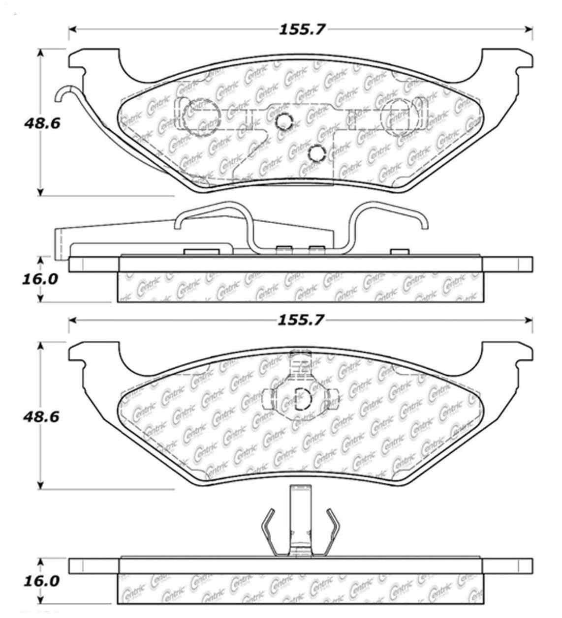 Centric Parts Disc Brake Pad Set Ceramic with Shims for 1995-1992 Ford Crown Victoria 103.06620
