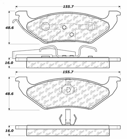 Centric Parts Disc Brake Pad Set Ceramic with Shims for 1995-1992 Ford Crown Victoria 103.06620