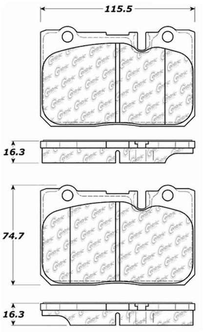 Centric Parts Disc Brake Pad Set C-Tek Ceramic with Shims for 1995-2000 Lexus LS400 103.06650