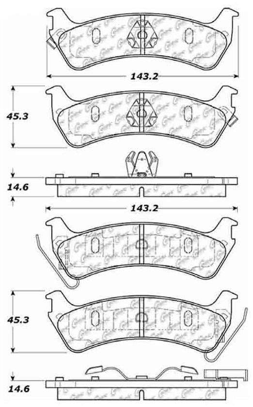 Centric Parts Disc Brake Pad Set C-Tek Ceramic with Shims for 1994-1998 Jeep Grand Cherokee 103.06660