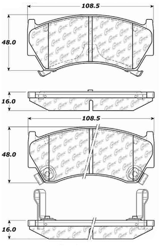 Centric Parts Disc Brake Pad Set Ceramic with Shims for 1995-2000 Nissan 200SX Lucino Sentra 103.06680