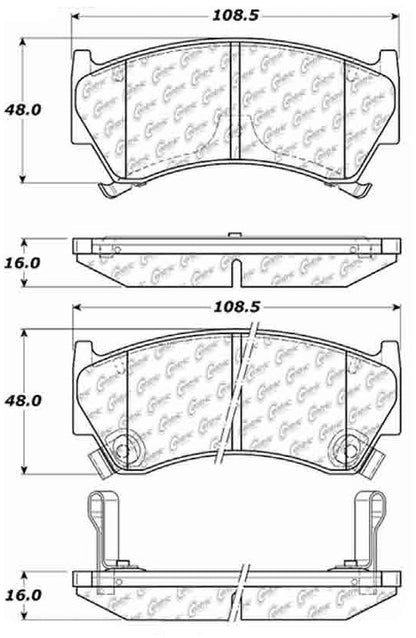 Centric Parts Disc Brake Pad Set Ceramic with Shims for 1995-2000 Nissan 200SX Lucino Sentra 103.06680