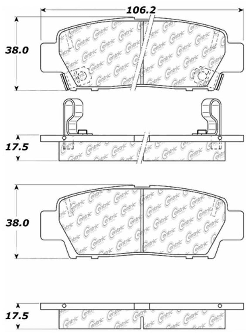 Centric Parts Disc Brake Pad Set C-Tek Ceramic with Shims for 1995-1999 Toyota Avalon 103.06720