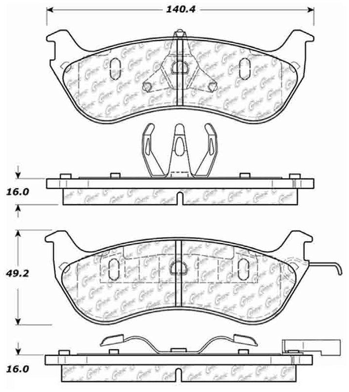 Centric Parts Disc Brake Pad Set Ceramic with Shims for 1996-2002 Ford Crown Victoria Lincoln Town Car Mercury Grand Marquis 103.06740