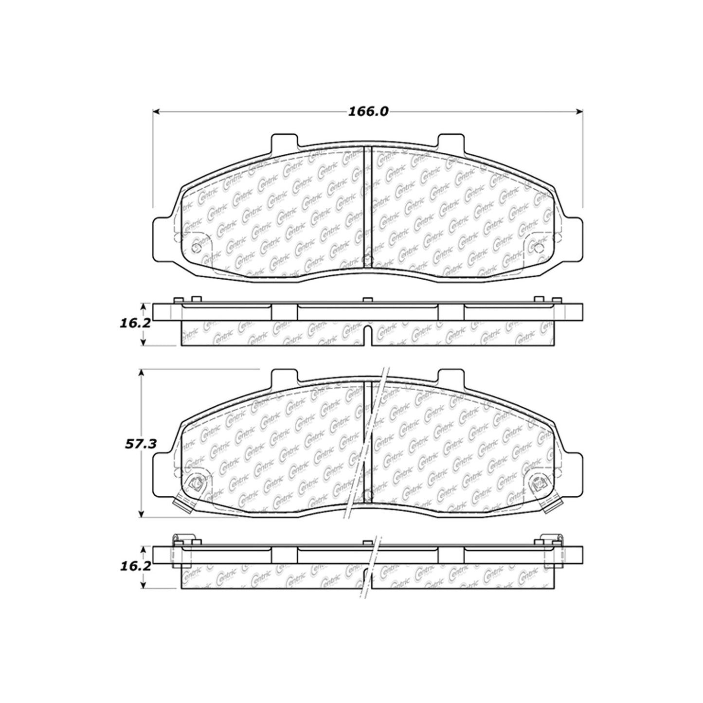 Centric Parts Disc Brake Pad Set Ceramic with Shims for 2003-1997 Ford F-150 2004 F-150 Heritage 2002 Lincoln Blackwood 103.06790