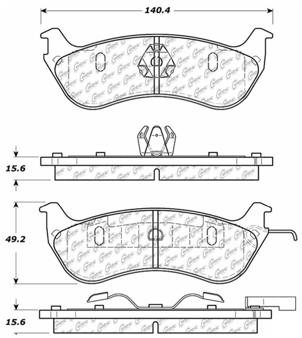 Centric Parts Disc Brake Pad Set C-Tek Ceramic with Shims for 1996-2002 Ford Crown Victoria Lincoln Town Car Mercury Grand Marquis 103.06900