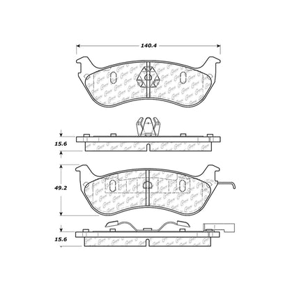 Centric Parts Disc Brake Pad Set C-Tek Ceramic with Shims for 1996-2002 Ford Crown Victoria Lincoln Town Car Mercury Grand Marquis 103.06900