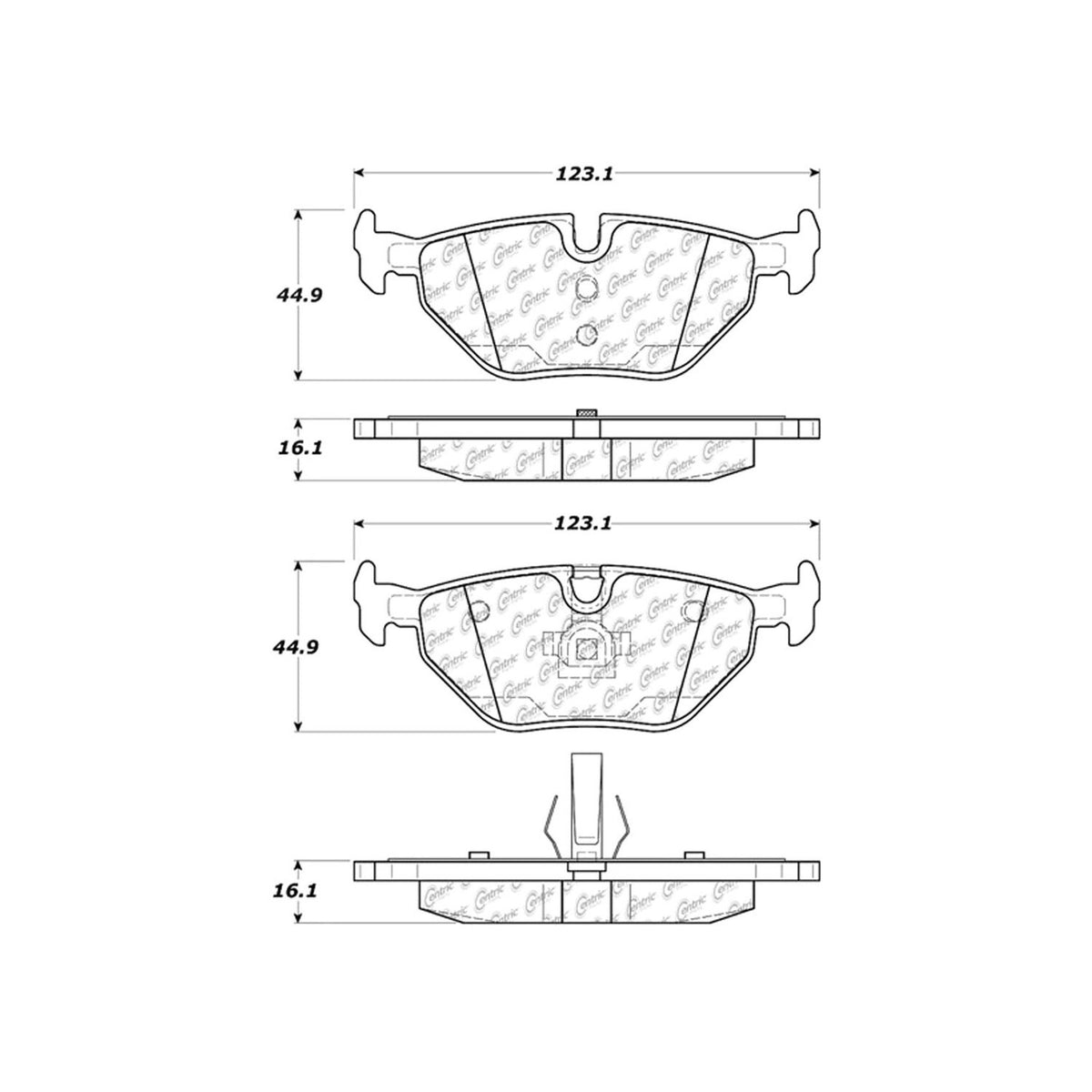 Centric Parts Disc Brake Pad Set Ceramic with Shims for BMW 1999-2005 103.06920